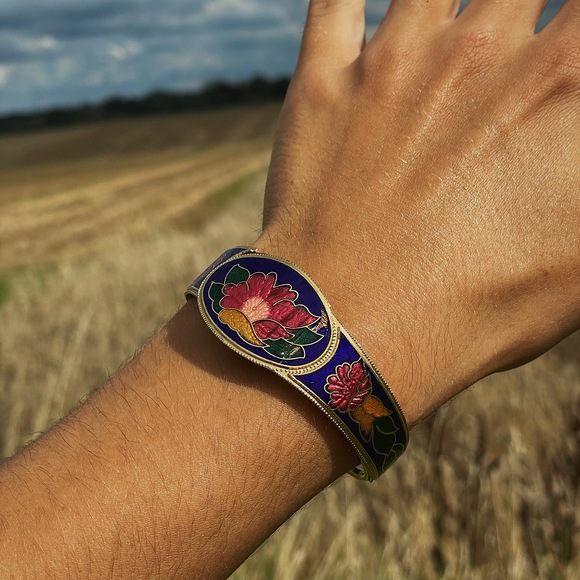 Vintage Art Deco Floral Bracelet - Picture 3 of 4